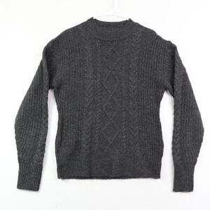 Brave Soul Sweater Womens Large Grey Long Sleeve Cable Knit Crewneck London